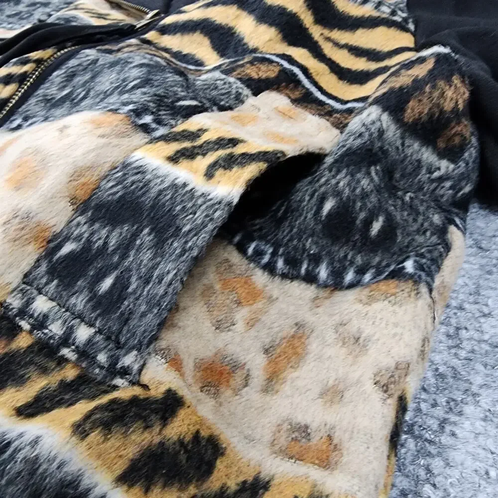 Oli Hali Jacket Womens Large Animal Print Moto Zip Biker Boho Aztec Southwestern - Picture 13 of 16
